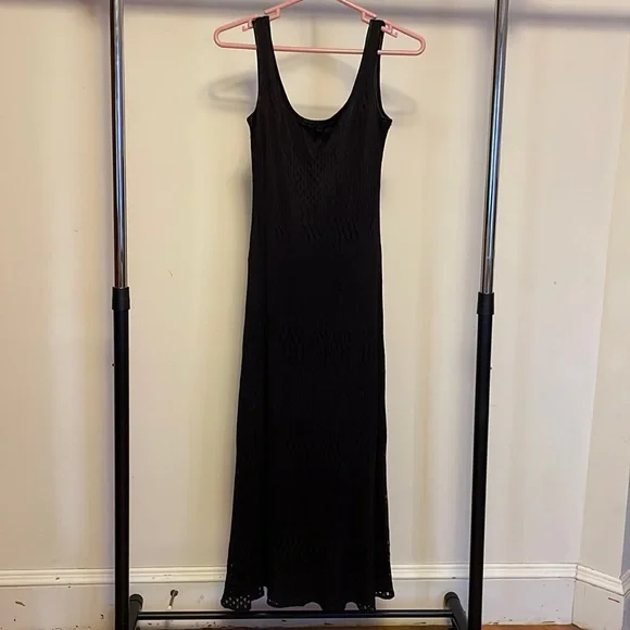Mica | Dresses | Vintage Crochet Maxi Black Dress | Poshmark